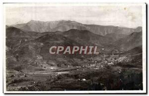 Old Postcard Sospel Vue Generale and Italian Mountains