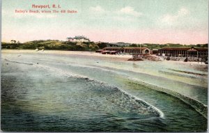 Postcard RI Newport - Bailey's Beach - Where the 400 bathe