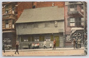 Valentine & Sons~PM 1913~Home Of Paul Revere~1770-1800~Boston MA~People Outside