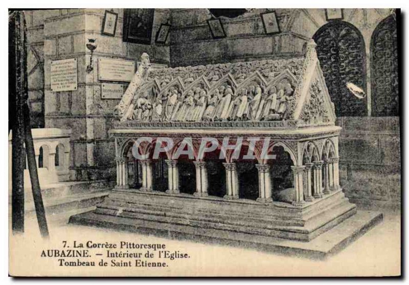 Postcard The Old Correze Picturesque Aubazine inside the Church Tomb of Saint...