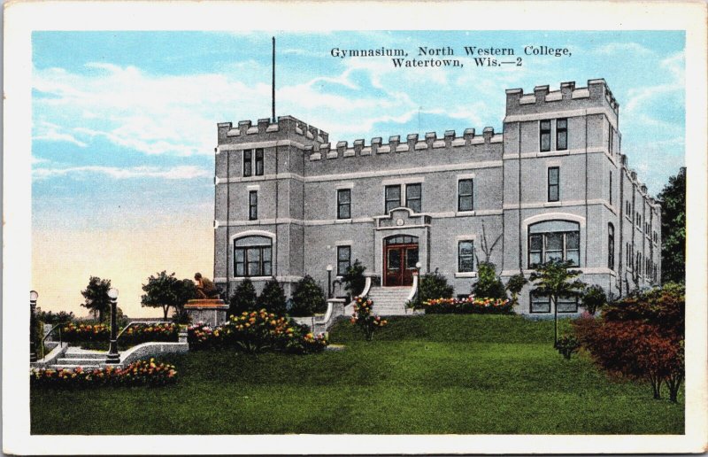 Gymnasium Northwestern College Watertown Wisconsin Vintage Postcard C106