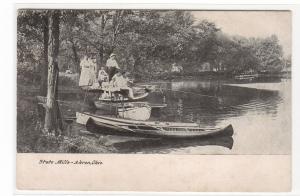 Boating State Mills Akron Ohio 1908 postcard