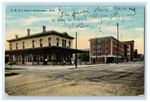 c1910 G.R. & I. Depot Kalamazoo Michigan MI Unposted Antique Postcard