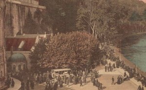 France Lourdes Vue vers Les Piscines et la Grotte Vintage Postcard 07.71