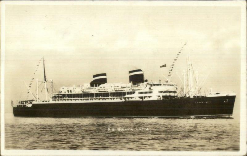 Steamship SS Santa Lucia 1930s Real Photo Postcard