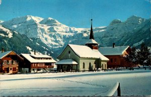 Switzerland Lenk Village Scene 1963