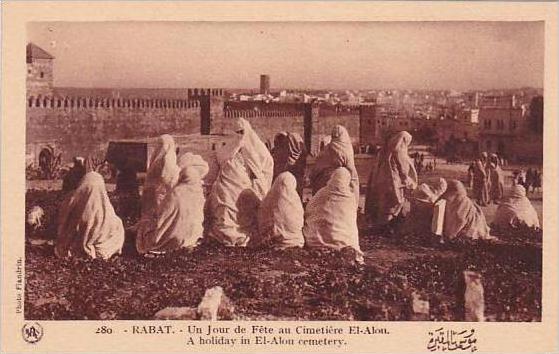 Morocco Rabat A holiday in El-Alon cemetery 1920s-30s