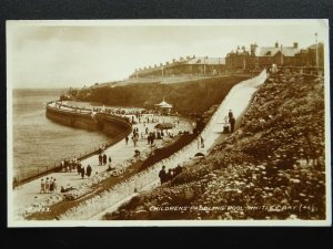 Northumberland WHITLEY BAY Childrens Paddling Pool c1934 RP Postcard