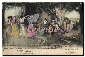 Old Postcard En Provence La Farandole