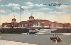 F70/ Sioux Falls South Dakota Postcard c1910 Bancroft School Autos