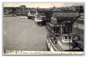 Piers and Ships at Waterfront Seattle Washington WA 1907 DB  Postcard Q22
