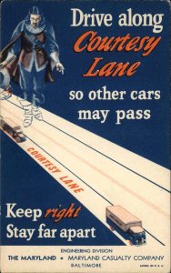 Vintage PC Baltimore MD Maryland Casualty Co COURTESY LANE MOVING TRUCK AD