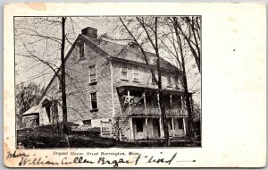 Bryant House Great Barrington Massachusetts MA Antique Building Postcard