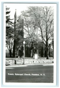 c1950s Trinity Episcopal Church Street View Potsdam New York RPPC Photo Postcard 