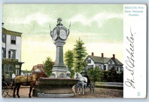 1907 Brockton Massachusetts MA Postcard Snow Memorial Fountain Raphael Tuck Son