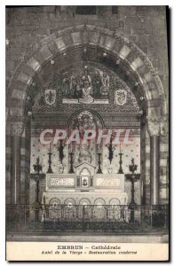 Postcard Old Embrun Cathedral Altar of the Virgin modern Restauratio