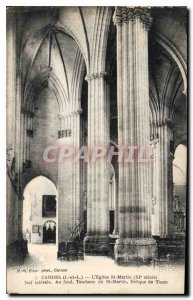 Postcard Old Church Candes St Martin Nave lateral Basically Tomb of St Martin...