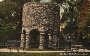 Vintage Postcard 1912 Old Stone Mill Newport Rhode Island RI Berger Bros Pub.