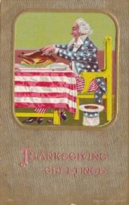 Thanksgiving With Uncle Sam Carving Turkey