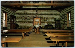 Interior Of Original Log Church Swiss Historical Village New Glarus, WI M-51649