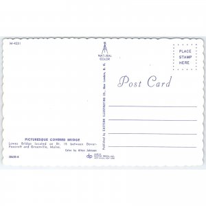 Postcard Picturesque Covered Bridge Lowes Bridge Maine