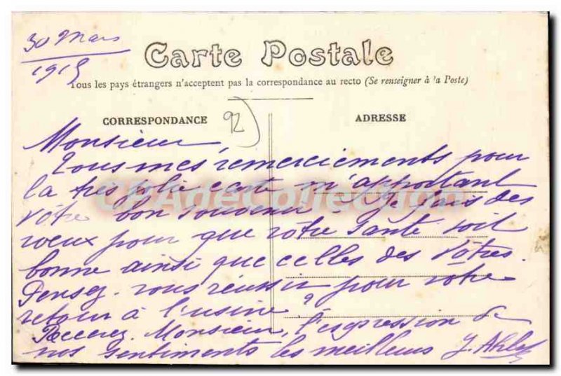 Old Postcard Rueil Church and Place