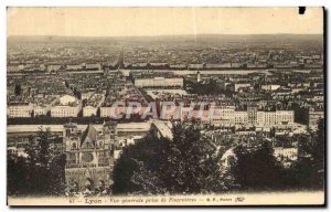 Old Postcard Lyon General view taken Fourvières
