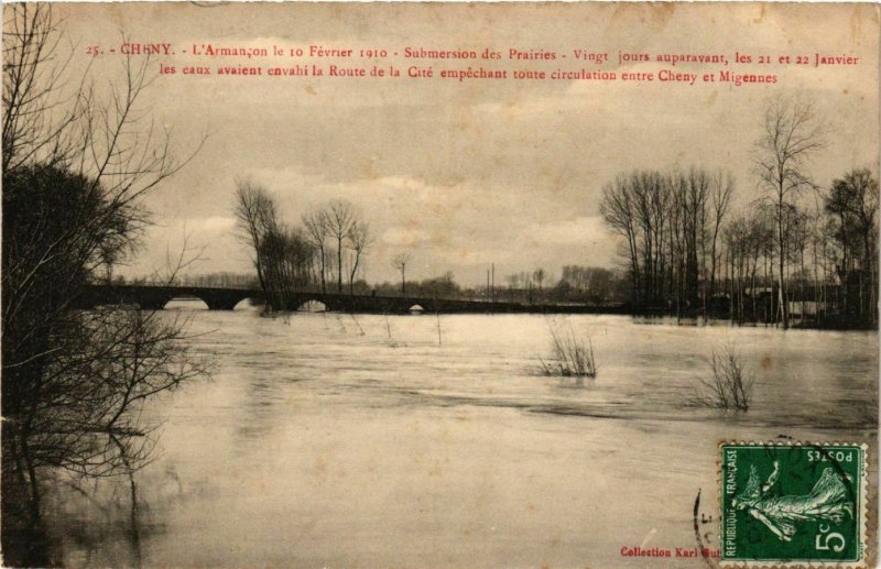CPA Cheny - L'Armancon le 10 Fevrier 1910 FRANCE (960674)