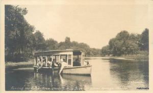 1940s Feeding the fishes Silver Springs Glass Bottom Boat Florida RPPC 6468