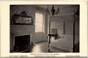 Rhode Island School of Design, Colonial House Bedroom Vintage Postcard H16