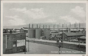Postcard Carnegie IL Steel Works Duquesne PA