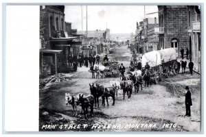 Helena Montana Postcard RPPC Photo Main Street Belmont Saloon Unionbrewery