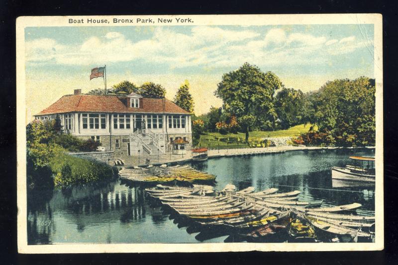 Bronx, New York/NY Postcard, Boat House, Bronx Park