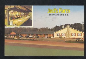 SPARTANBURG SOUTH CAROLINA JED'S FARM OLD CARS INTERIOR VINTAGE POSTCARD