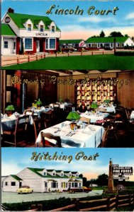 Postcard Lincoln Court and Hitching Post US 30 in Cheyenne, Wyoming