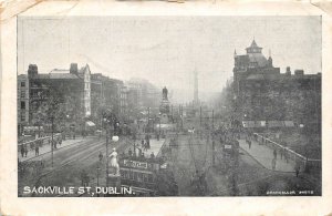 br109979 sackville st dublin ireland real photo  tram tramway