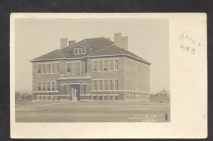 RPPC AMES NEBRASKA ALMA SCHOOL BUILDING VINTAGE REAL PHOTO POSTCARD