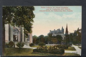 Canada Postcard - Public Library,St Joseph Academy,St Catharines,Ontario RS20804