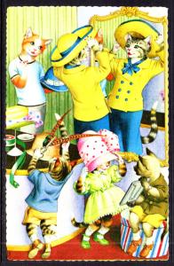 Cats in Hat Shop,Dressed Cats,Mainzer BIN
