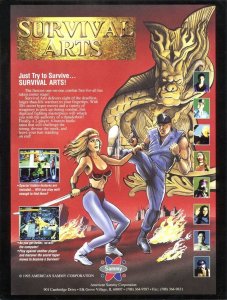 Survival Arts Arcade FLYER Original 1993 Video Game Martial Arts Theme UNUSED