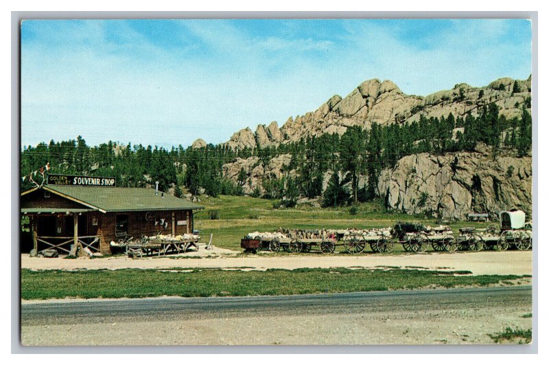 Postcard SD Golden Valley Souvenir Shop Custer South Dakota 