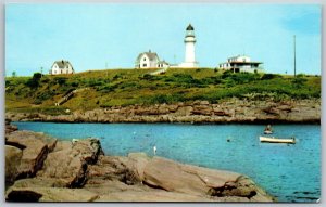 Vtg Cape Elizabeth Maine ME Two Lights Lighthouse Coast Guard Station Postcard