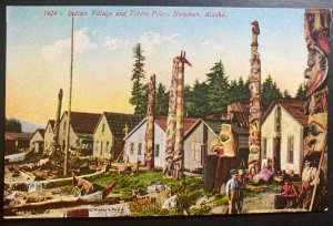 Mint Alaska USA Picture Postcard PPC Indian Village And Totem Poles Howkan