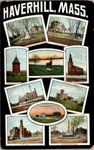 Postcard Multiple Views in Haverhill, Massachusetts~136705