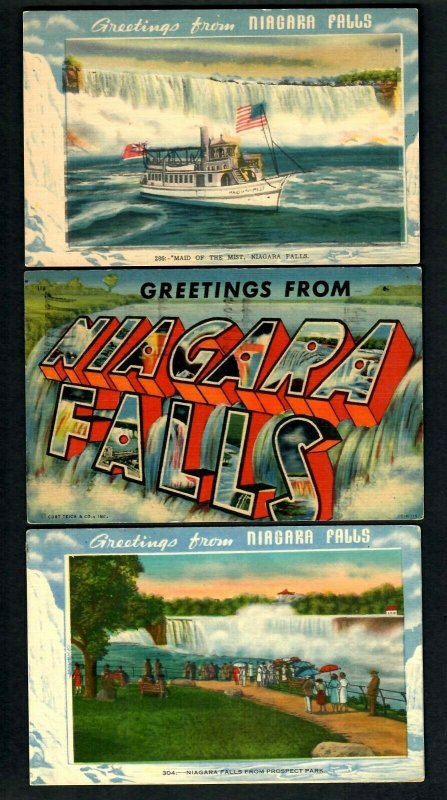 AU85 NY 6pcs Niagara Falls Michigan Central Railroad, Greetings Prospect Park,