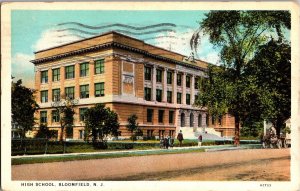 View of High School, Bloomfield NJ c1928 Vintage Postcard P71