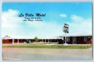 Lake Village Arkansas AR Postcard La Villa Motel Exterior c1960 Vintage Antique