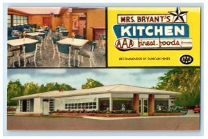 c1950's Multiview, Feast at Mrs. Bryant's Kitchen Statesboro Georgia GA Postcard 