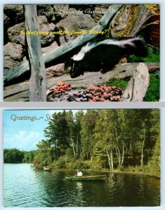 2 Postcards GREETINGS from ST. GERMAIN, Wisconsin WI ~ 1961 Vilas County