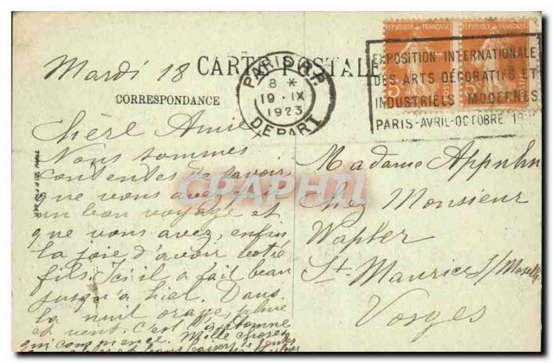 Old Postcard Paris Arc de Triomphe